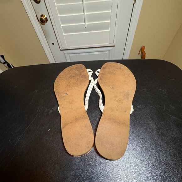 Coach size 7 white leatehr sandal slipper - Picture 3 of 8